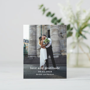 Minimale moderne Foto-Budget-Hochzeit-Dankeskarten