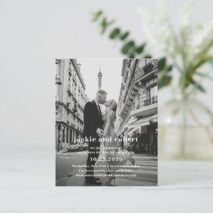 Minimale moderne Foto-Budget-Hochzeit Termin merke