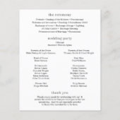 Minimale moderne Foto-Budget-Hochzeitsprogramm Flyer (Hinten)