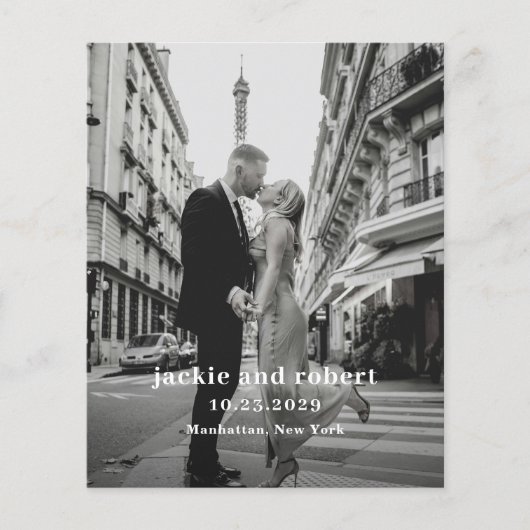 Minimale moderne Foto-Budget-Hochzeitsprogramm Flyer (Vorne)