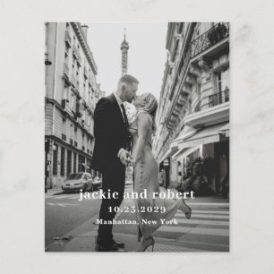 Minimale moderne Foto-Budget-Hochzeitsprogramm Flyer