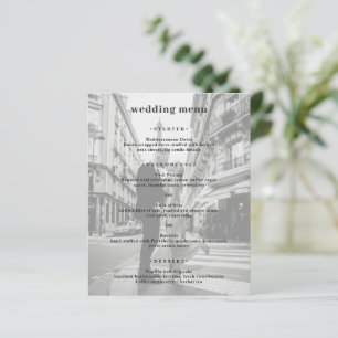 Minimale moderne Foto-Hochzeitsmenü