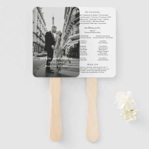 Minimale moderne Foto-Hochzeitsprogramm Fächer