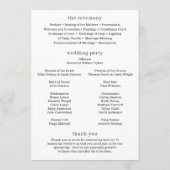 Minimale moderne Foto-Hochzeitsprogramm Programm (Rückseite)