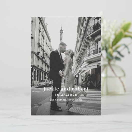 Minimale moderne Foto-Hochzeitsprogramm Programm (Stehend Vorderseite)