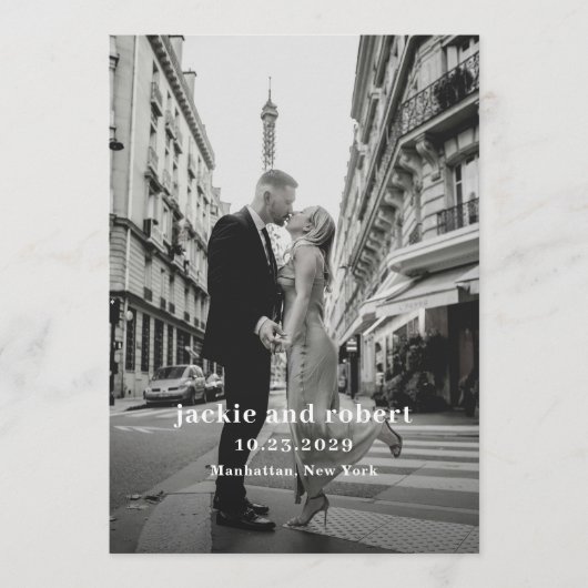 Minimale moderne Foto-Hochzeitsprogramm Programm (Vorderseite)