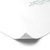 Minimale moderne Foto-Teal-Abschluss-Autogramm Poster (Ecke)