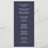 Minimale moderne geometrische Diamant-Hochzeitspro Programm (Rückseite)
