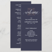 Minimale moderne geometrische Diamant-Hochzeitspro Programm (Vorne/Hinten)