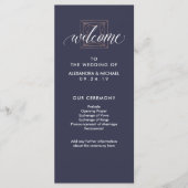 Minimale moderne geometrische Diamant-Hochzeitspro Programm (Vorderseite)