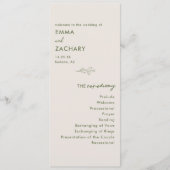 Minimale moderne graue Hochzeit Programm (Vorderseite)