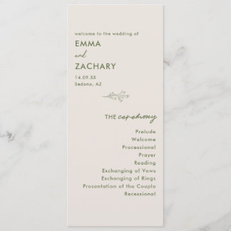 Minimale moderne graue Hochzeit Programm