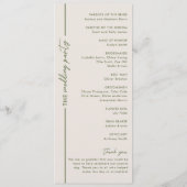 Minimale moderne graue Hochzeit Programm (Rückseite)