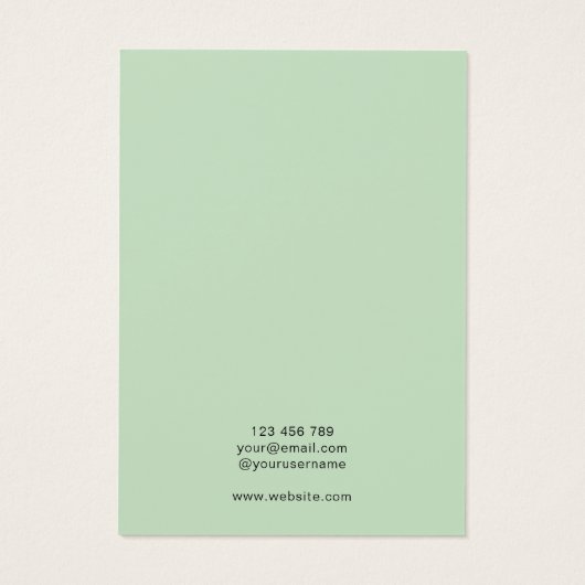 Minimale moderne Green Juwelry Display Card (Rückseite)