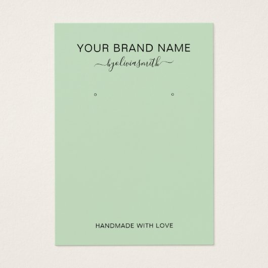 Minimale moderne Green Juwelry Display Card (Vorderseite)