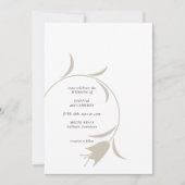 Minimale moderne Greige- und Espresso-Blumenmuster Einladung (Vorderseite)