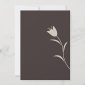 Minimale moderne Greige- und Espresso-Blumenmuster Einladung (Rückseite)