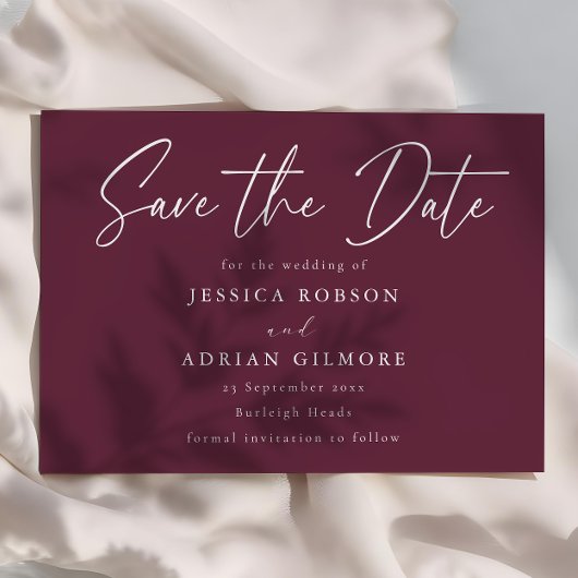 Minimale moderne Hochzeit Save The Date