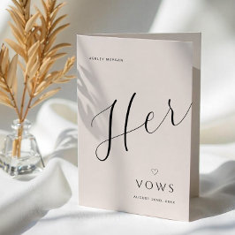 Minimale moderne Hochzeit Vow Book | Ihre Gesänge Ankündigung