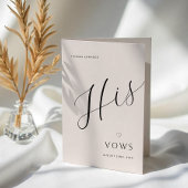 Minimale moderne Hochzeit Vow Book | Seine Votes Ankündigung