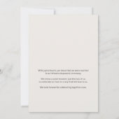 Minimale moderne Hochzeitsanzeige Karte (Rückseite)