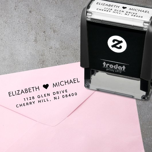 Minimale moderne Hochzeitsstimmung Rücksendeadress Permastempel