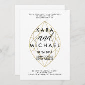 Minimale moderne Imitate Goldene Diamanthochzeit Einladung (Vorne/Hinten)