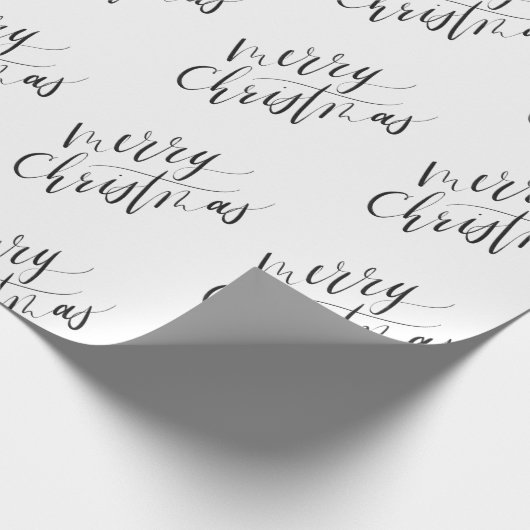 Minimale, moderne Kalligraphie, frohe Weihnachten Geschenkpapier (Ecke)