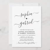 Minimale moderne kalligraphische Script Monogram W Einladung (Vorderseite)