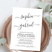 Minimale moderne kalligraphische Script Monogram W Einladung