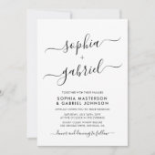 Minimale moderne kalligraphische Script Monogram W Einladung (Vorderseite)