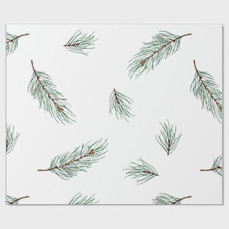 Minimale moderne Kieferzweig-Nahtlos-Muster Geschenkpapier