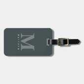 Minimale moderne klassische monogrammierte grüne C Gepäckanhänger (Vorderseite horizontal)