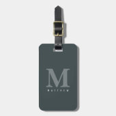 Minimale moderne klassische monogrammierte grüne C Gepäckanhänger (Vorderseite vertikal)