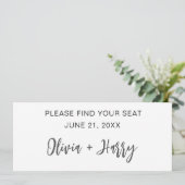 Minimale moderne Kopfkarte für Hochzeitstisch Einladung (Stehend Vorderseite)