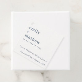 Minimale moderne, kühne graublaue Typografie Hochz Geschenkanhänger