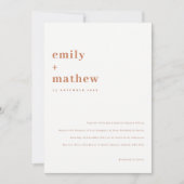 Minimale moderne, kühne Rost Orange Typografie Hoc Einladung (Vorderseite)