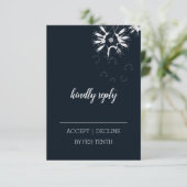 Minimale Moderne Kunstfloralhochzeit RSVP (Stehend Vorderseite)