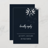 Minimale Moderne Kunstfloralhochzeit RSVP (Vorne/Hinten)