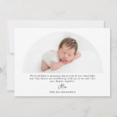 Minimale moderne Landschaft Baby Foto Geburt Ankündigung (Rückseite)