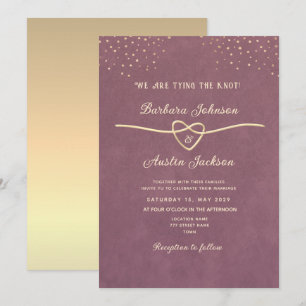 Minimale moderne lila Braut Einladung