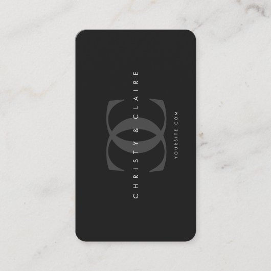 Minimale moderne Logo C Schwarz-Grau-Monogramm Visitenkarte (Vorderseite)