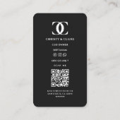 Minimale moderne Logo C Schwarz-Grau-Monogramm Visitenkarte (Rückseite)