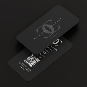 Minimale moderne Logo C Schwarz-Grau-Monogramm Visitenkarte