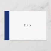 Minimale moderne Marine Blue QR Code Elegante Hoch RSVP Karte (Rückseite)