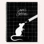 Minimale moderne monochromatische Schwarz-weiße Ra Notizblock (Vorderseite)