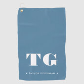 Minimale moderne Monogram Blue Name Stars Golfhandtuch (Vorderseite)