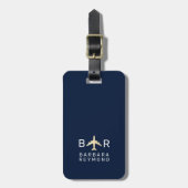 Minimale moderne monogramm-Flugreise Gepäckanhänger (Vorderseite vertikal)