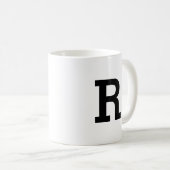 Minimale moderne Monogramm-Initiale Buchstabe Schw Kaffeetasse (VorderseiteRechts)