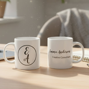 Minimale moderne Monogramm Jumbo-Tasse